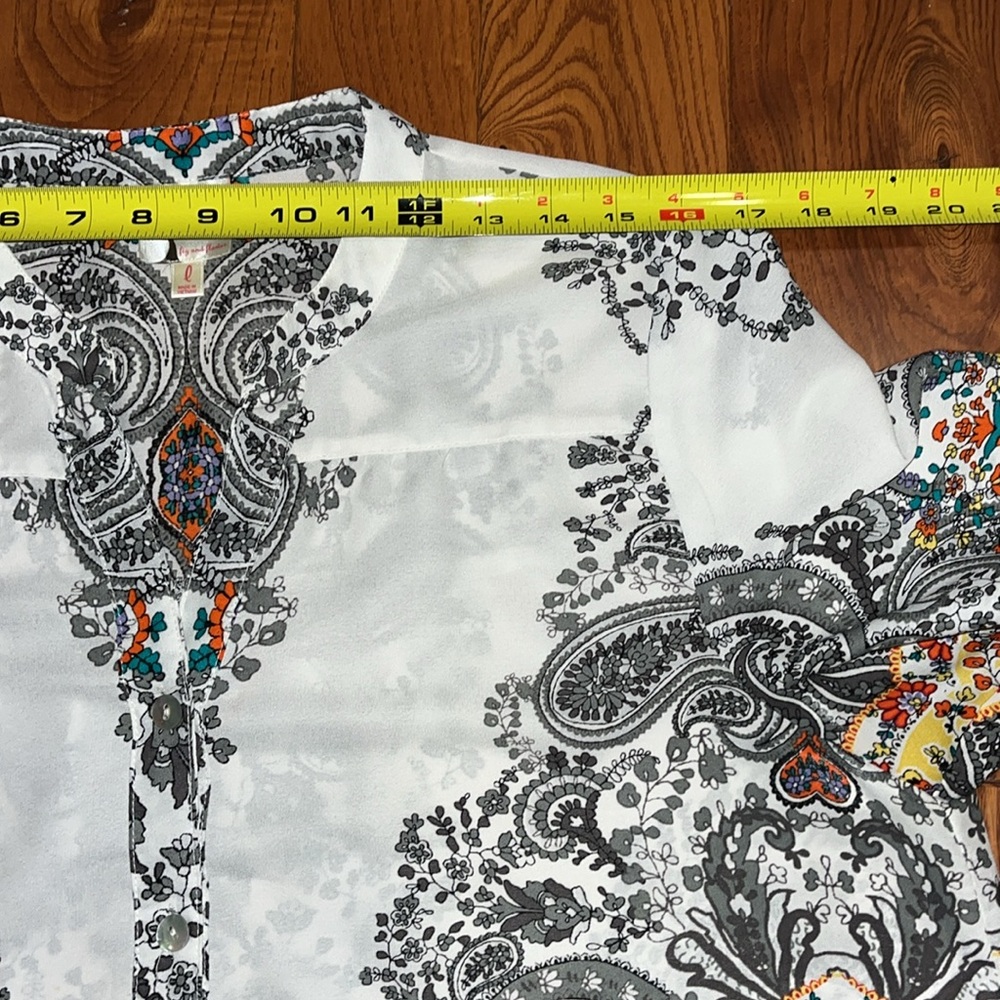 Fig and flower paisley floral tunic women’s boho blouse size large - Picture 9 of 9